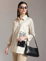 Thumbnail for Yufta White Pure Cotton Top With Exquisite Embroidery