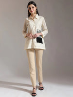 Thumbnail for Yufta White Pure Cotton Top With Exquisite Embroidery