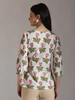 Thumbnail for Yufta White Pure Cotton Top With Lace Detailings