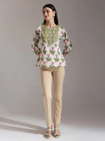 Thumbnail for Yufta White Pure Cotton Top With Lace Detailings