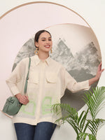 Thumbnail for Yufta White Pure Cotton Top With Patch Work