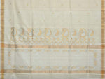 Thumbnail for White Uppada Cotton Handloom Saree with Mango Design Pallu - Global Threads - Distacart