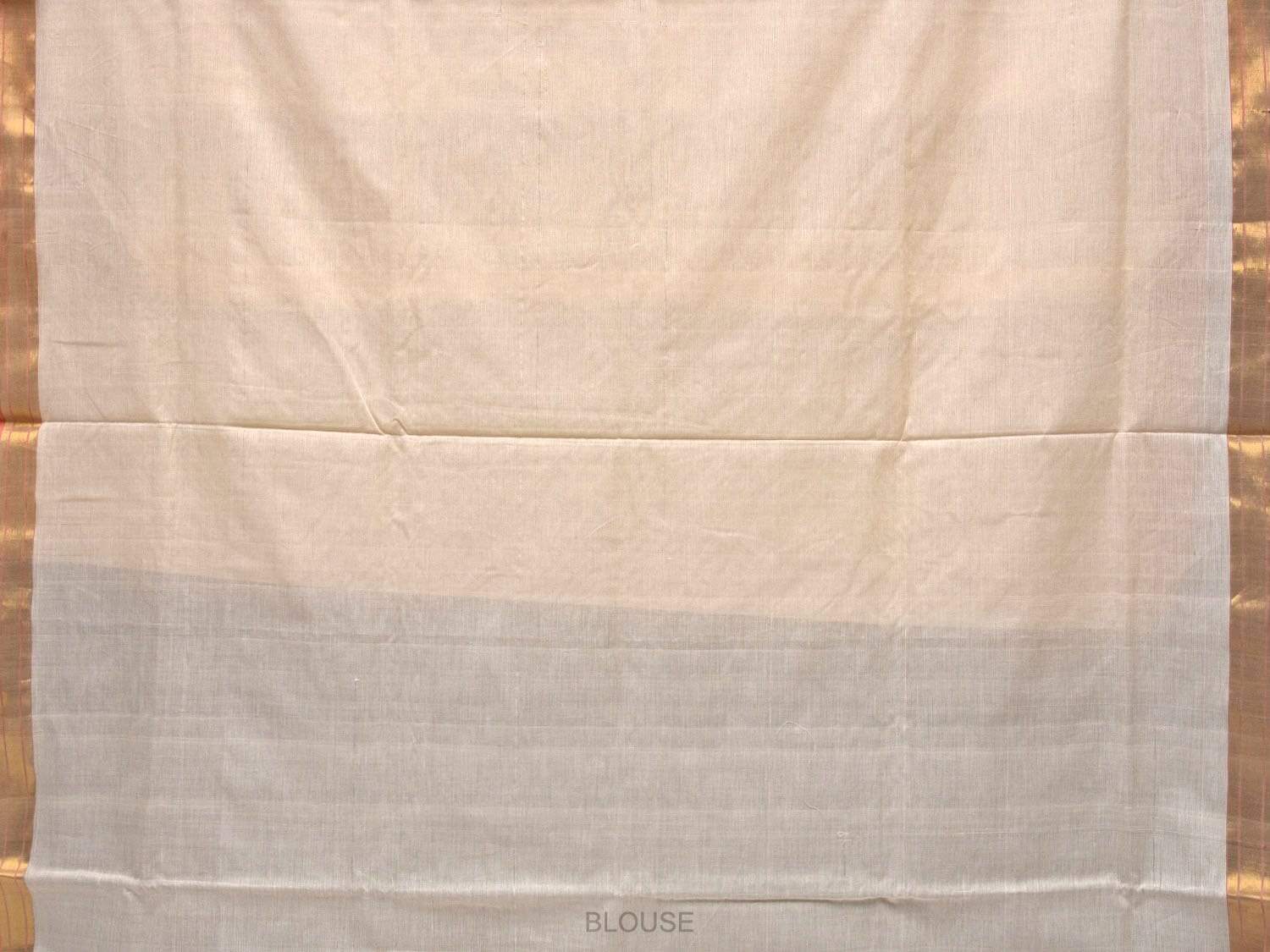 White Uppada Cotton Handloom Saree with Mango Design Pallu - Global Threads - Distacart