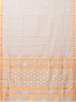 Thumbnail for White Uppada Cotton Silk Handloom Saree with Hamsa Pallu Design - Global Threads - Distacart