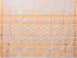 Thumbnail for White Uppada Cotton Silk Handloom Saree with Hamsa Pallu Design - Global Threads - Distacart