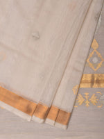 Thumbnail for White Uppada Cotton Silk Handloom Saree with Mango Pallu Design - Global Threads - Distacart