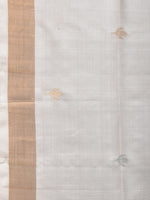Thumbnail for White Uppada Silk Handloom Saree with Jamdani Pallu Design - Global Threads - Distacart