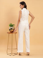 Thumbnail for BohoJazz Formal Serene White Waistcoat with Trousers Co-ord Set