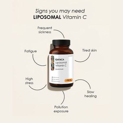 GATACA Liposomal Vitamin C Capsules for High Bioavailability| Immunity, Better Skin & Iron Absorption - Distacart