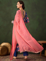Thumbnail for Sangria Printed Kurta, Trouser With Dupatta