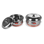 Thumbnail for Sumeet Stainless Steel Copper Bottom Multipurpose Cook & Serve Handi With Lid - 2 Pcs Set - Dista