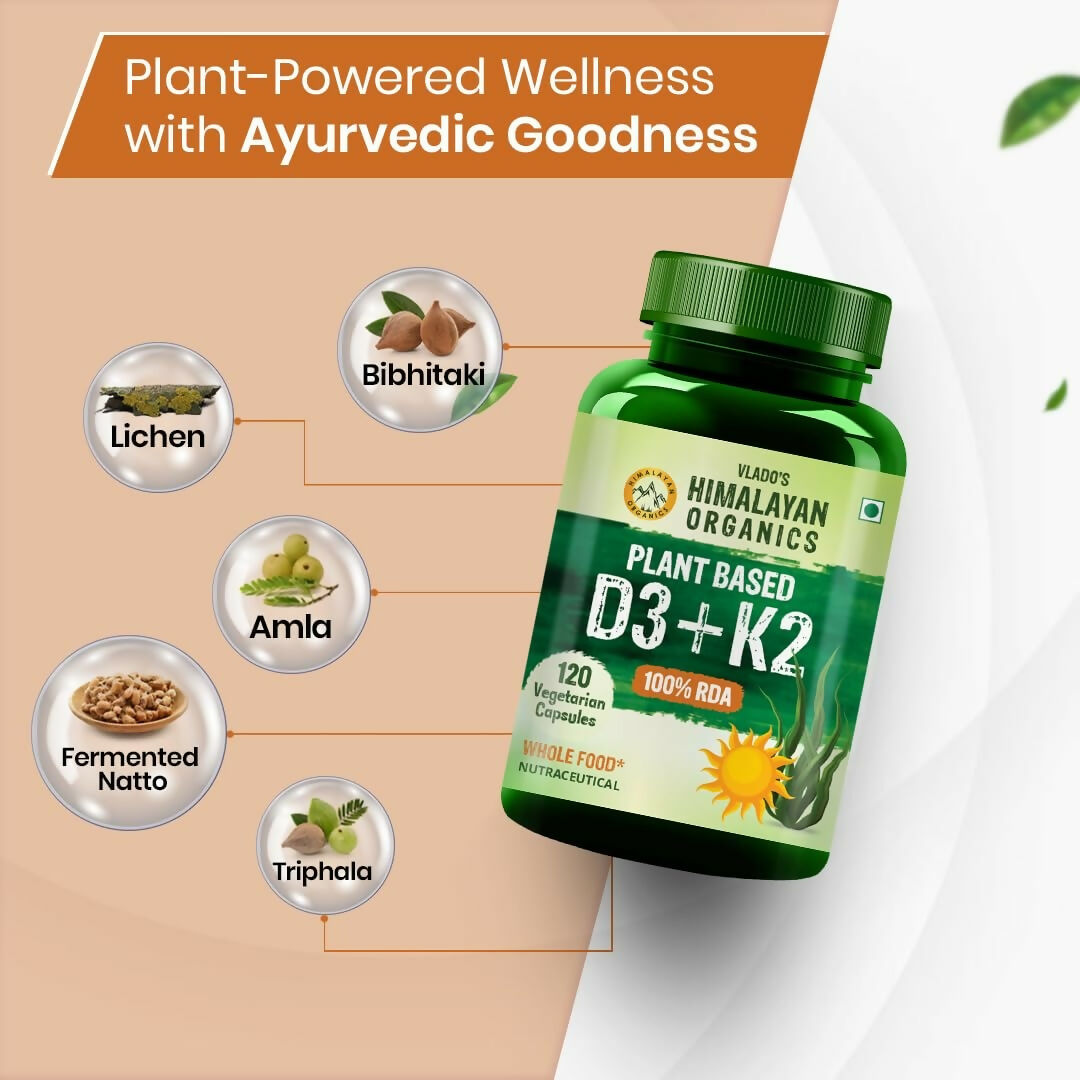 Himalayan Organics Vlado’s Plant Based 600iU Supplement Vitamin D3 + K2 - Distacart