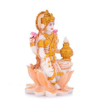 Thumbnail for Soni Craft Handmade Poly Resin Lakshmi Ji Sculpture Sitting On Lotus Statue - Distacart