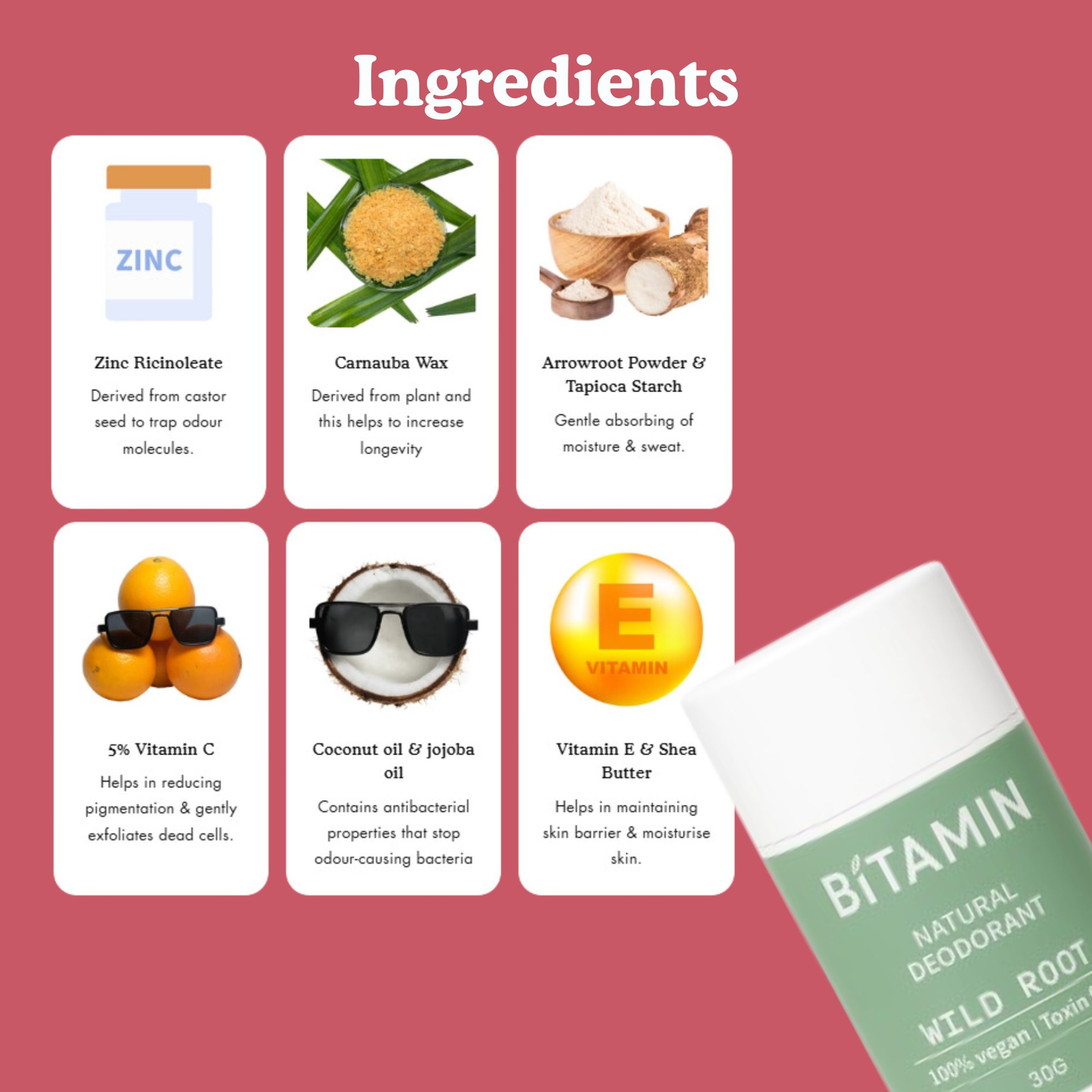 Bitamin Wild Root Natural Deodorant Roll On - Distacart
