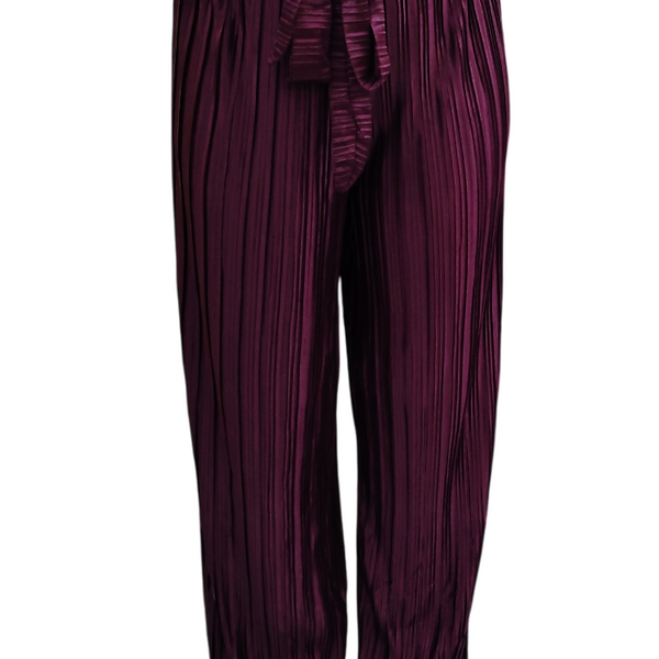 Jaitra Apparels Wine Satin Pleated Free Size Palazzo - Distacart