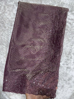 Thumbnail for Evanik Wine Glass Satin Jecquard Weaving With Thread Sequence Work Saree With Blouse - Distacart