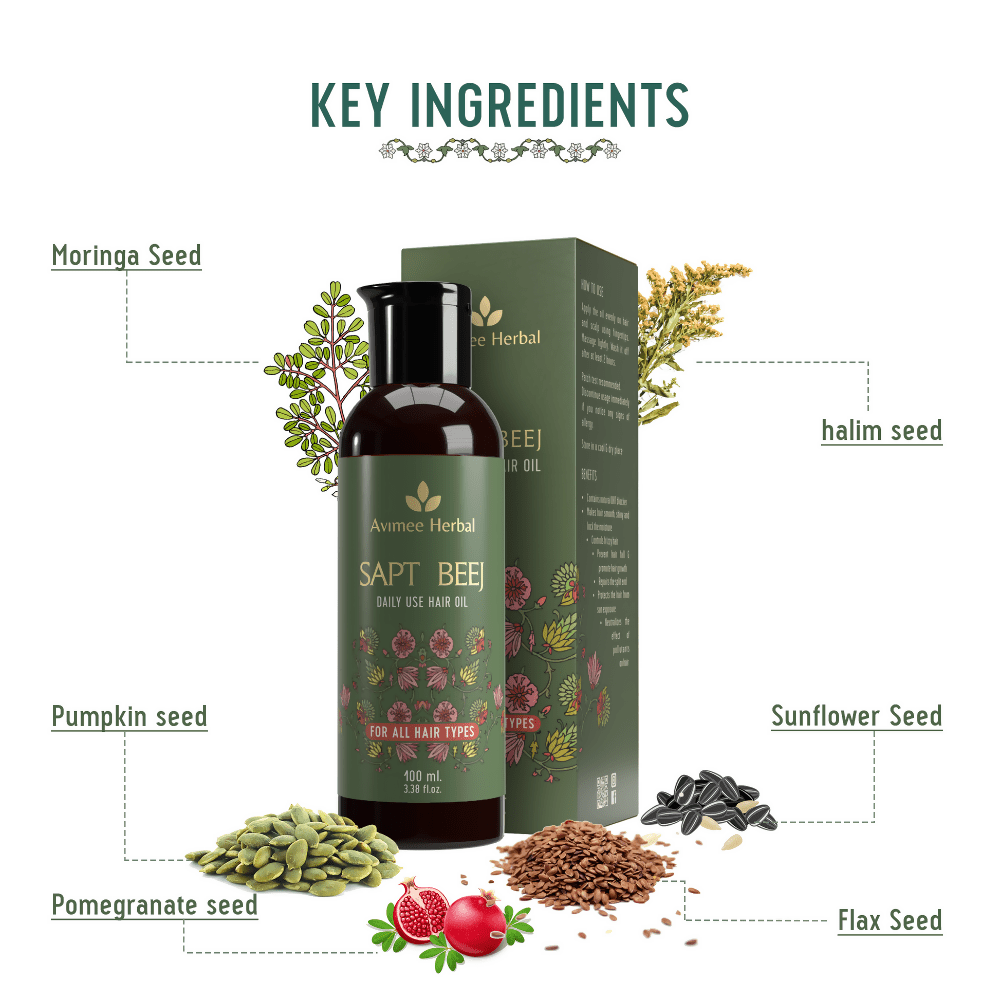 Avimee Herbal Saptbeej Hair Oil - Distacart