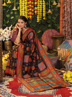 Thumbnail for Astita Linen Cotton Black Saree