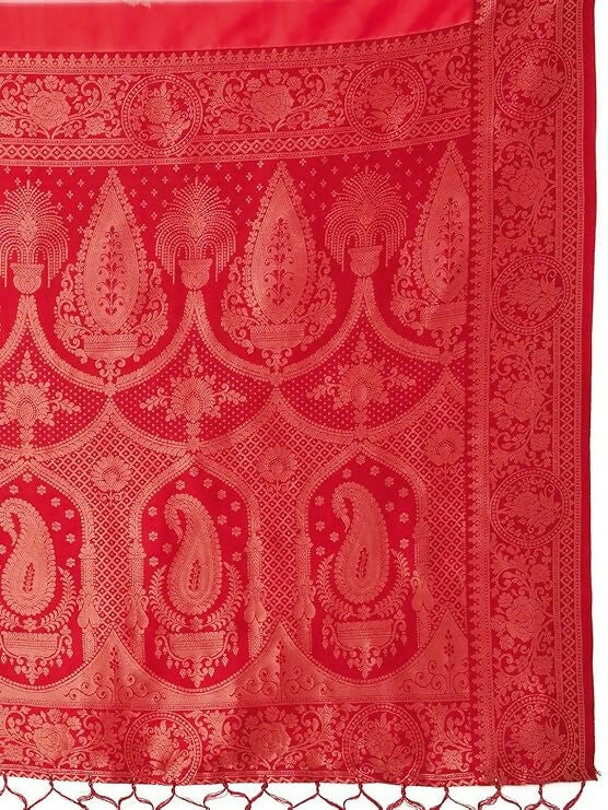 Joban Fashion Satin Silk Off White Floral Printed Saree
