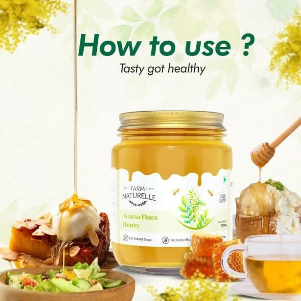 Farm Naturelle Acacia Honey - Raw, Natural, and Unprocessed Forest Honey - Distacart