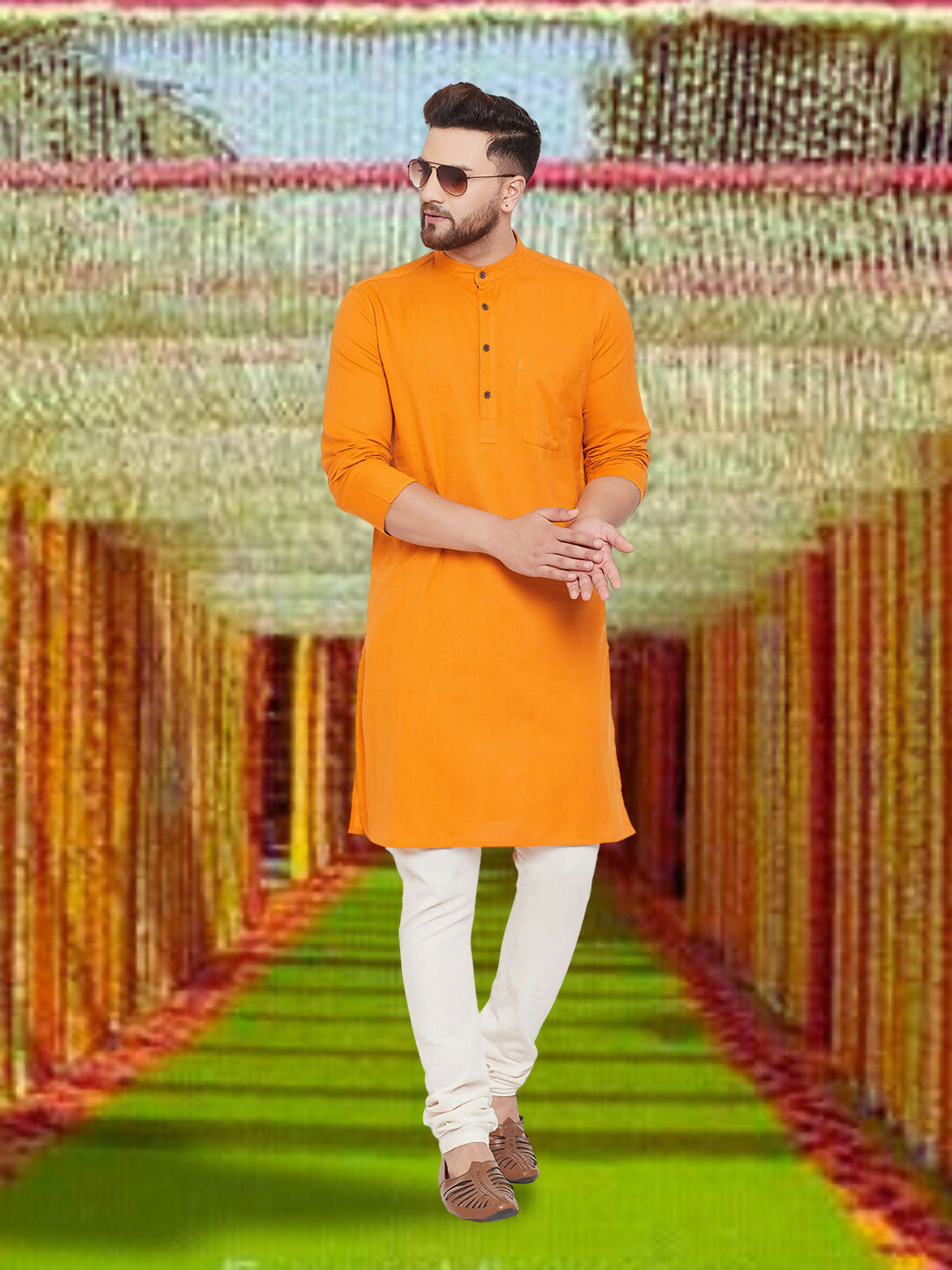 Even Apparels Men's Pure Cotton Yellow Kurta - Distacart