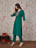 Thumbnail for Ode by House of Pataudi Women Embroidered Straight Kurta - Distacart