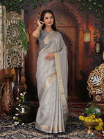 Thumbnail for Astita Organza Gray Saree