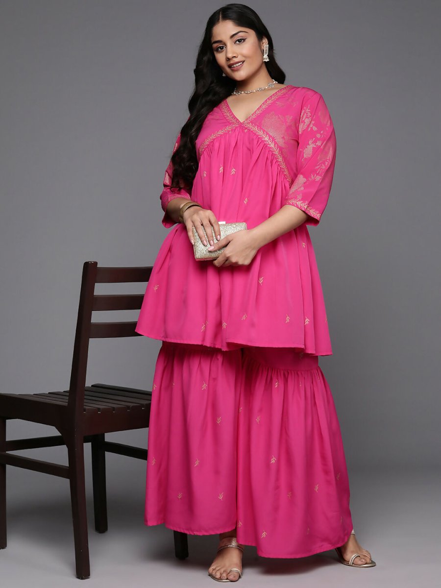 Ahalyaa Women's Traditional Wear Co-ords - Pink - Distacart