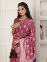 Thumbnail for Astita Linen Cotton Pink Saree