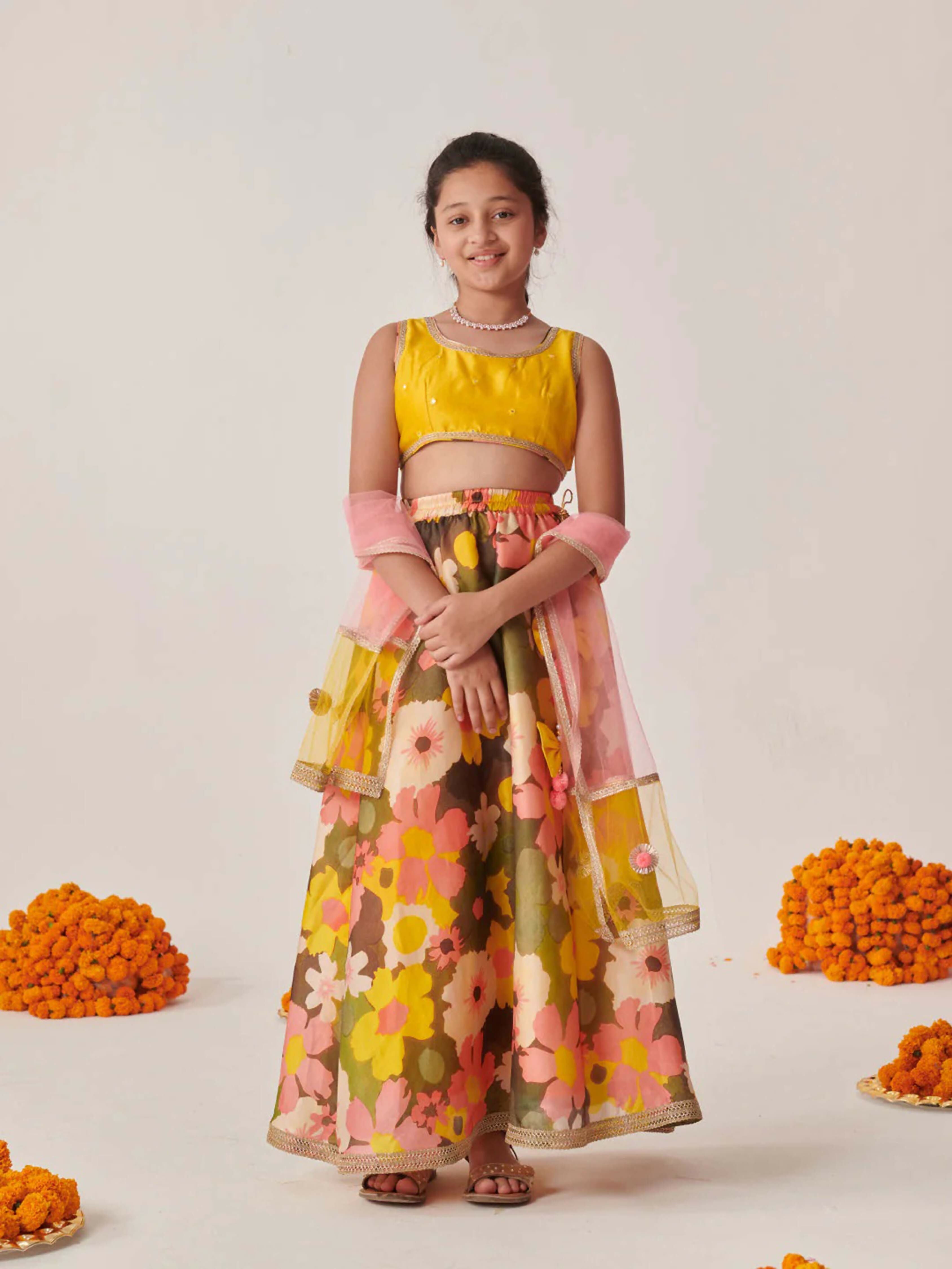 Joban Fashion Girl's Yellow Color Lehenga Choli - Distacart