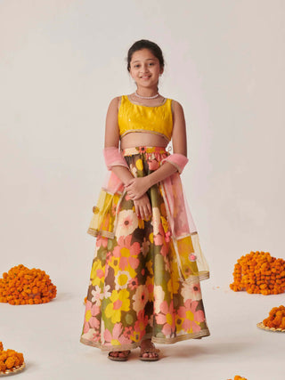 Joban Fashion Girl's Yellow Color Lehenga Choli