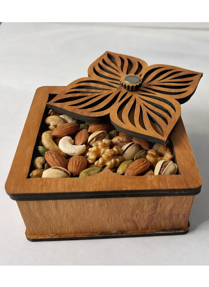 Wood estate Wooden Decor Boxes, Gift Boxes For Home Small Return Gifts Box Empty Container For Dry Fruits Return Gift (Pack Of 1) - Distacart