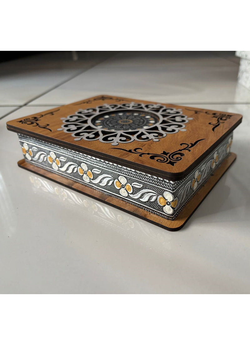Wood estate Wooden Decor Boxes, Gift Boxes For Home Small Return Gifts Box Empty Container For Dry Fruits Return Gift (Pack Of 2) - Distacart