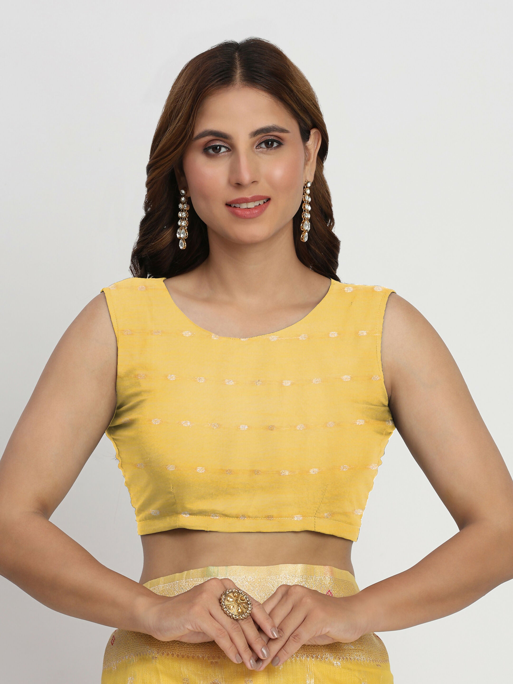 Astita Linen Cotton Yellow Saree
