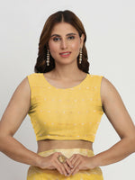 Thumbnail for Astita Linen Cotton Yellow Saree