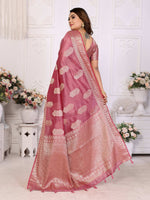 Thumbnail for Aastha Fashion Dusty Rose Soft Organza Silk Weaving Saree - Distacart