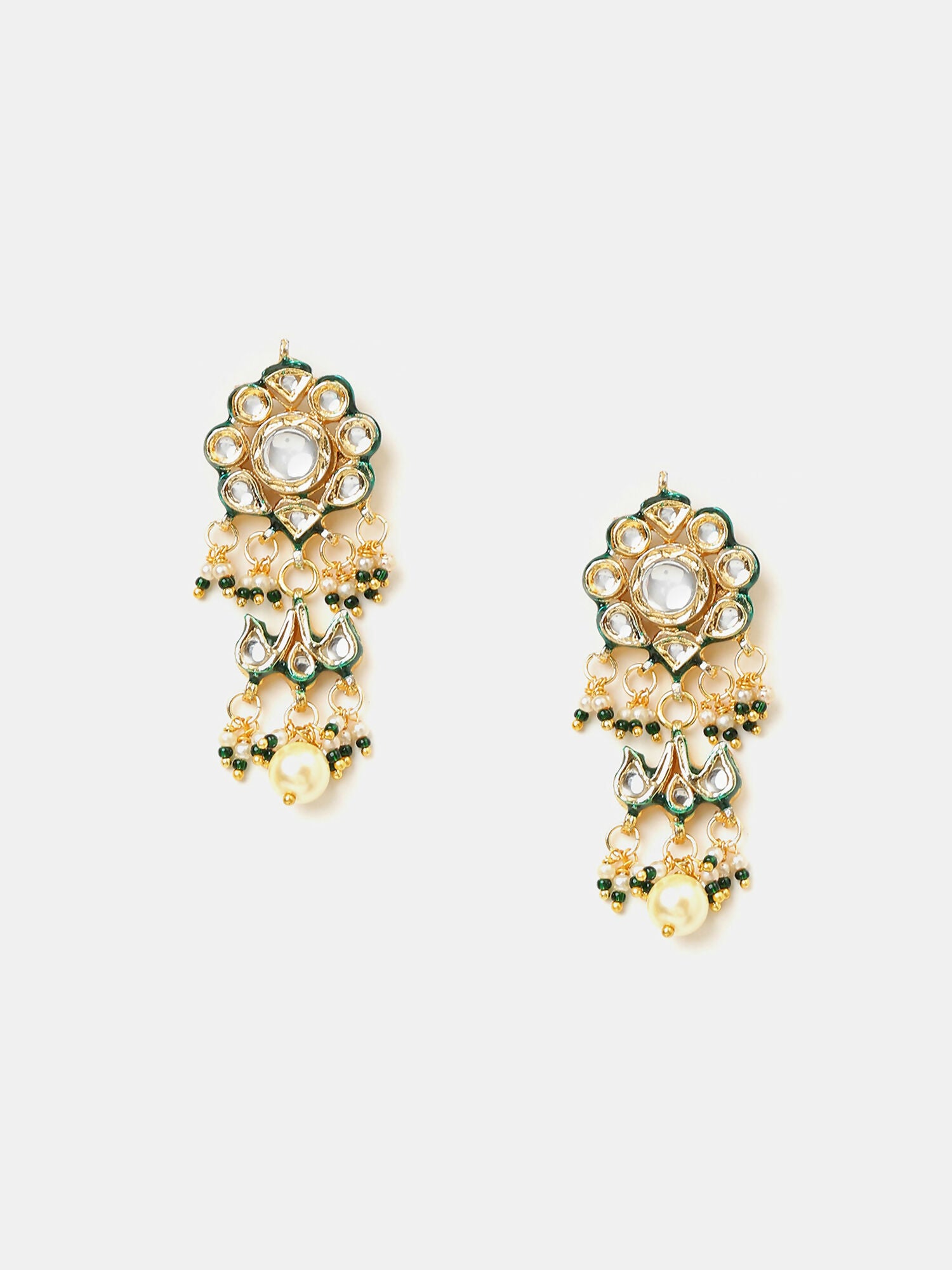 Ruby Raang Floral Kundan Studded Jewellery Set - Distacart