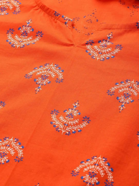 Anubhutee Orange & White Cotton Printed Night suit - Distacart