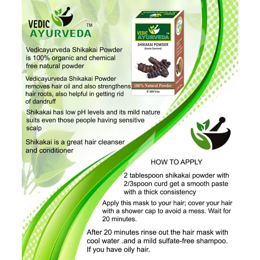 VedicAyurveda Heena Leaf Powder and Shikakai Powder - Dista