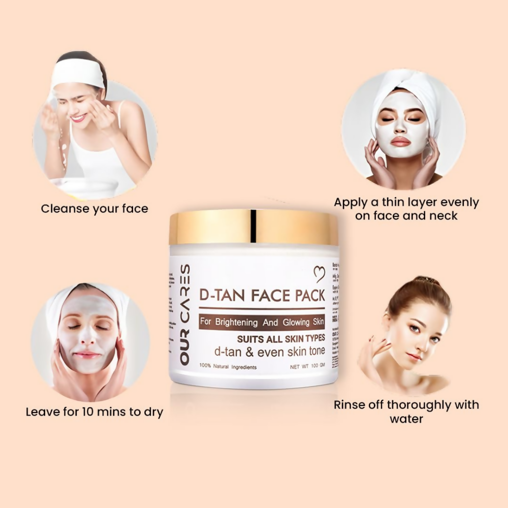 Our Cares D-TAN Face Pack for Instant Tan Removal & Sun Damage Protection - Distacart
