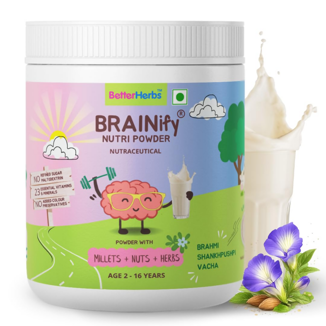 Better Herbs Brainify Vanilla Nutrition Drink Powder (2-16 Years) - Dista