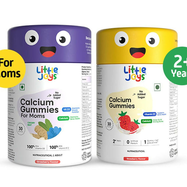 Little Joys Calcium Gummies for Moms & Kids 2+ Years Combo - Distacart