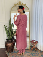 Thumbnail for The52 Gajri Women's Beautiful Embroidered Rayon Fabric with Straight Kurta, Pant and Dupatta Set - Distacart