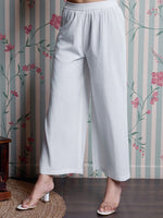 Thumbnail for Ode by House of Pataudi Embroidered Thread Work Straight Kurta with Palazzos - Distacart