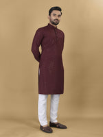 Thumbnail for Anaita Maroon Embroidered Rayon Straight Kurta - Distacart