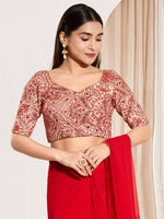Thumbnail for Joban Fashion Off White Cotton Padded Blouse With Sweetheart Neck Elbow Sleeves - Distacart