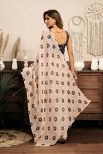 Thumbnail for Vastranavya Cream Digital Printed Linen Ready To Wear Designer Saree with Unstitched Blouse - Distacart