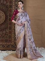Thumbnail for Anouk Floral Zari Silk Blend Saree