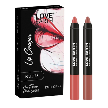 Love Earth Lip Crayon Non-Transfer Lipstick - Nudes - Distacart