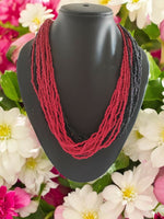 Thumbnail for Inhanns Handmade Beaded Multilayer Necklace, 20 Layers - Black & Red - Distacart